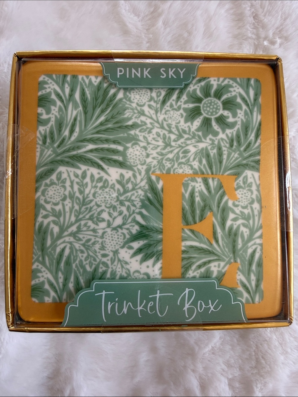 Anthropologie Pink Sky Trinket Box.